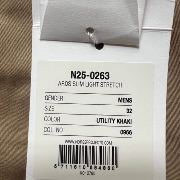 Norse Projects Aros Slim Stretch Chino Khaki - Picture 5 of 5